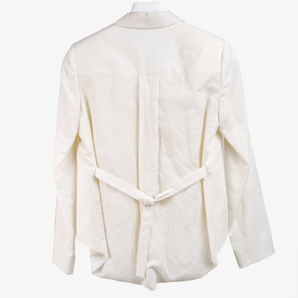 Brunello Cucinelli SS/17 Cream Linen Crystal-Embellished Double-Breasted Blazer - Picture 3 of 15